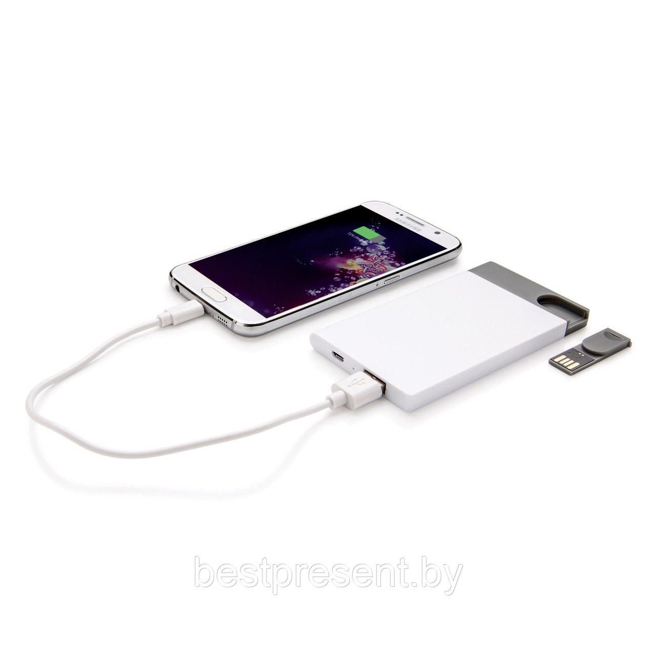 Зарядное устройство с USB флешкой на 8 ГБ, 2500 mAh - фото 1 - id-p222307800