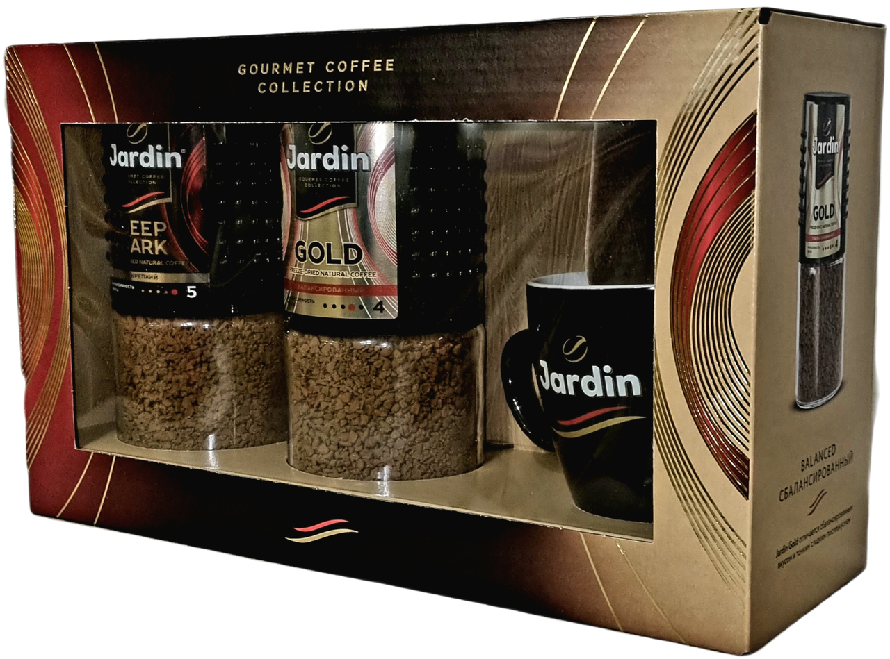 Набор подарочный Jardin Gold 95г.+Deep Dark 95г.+кружка - фото 1 - id-p222311222