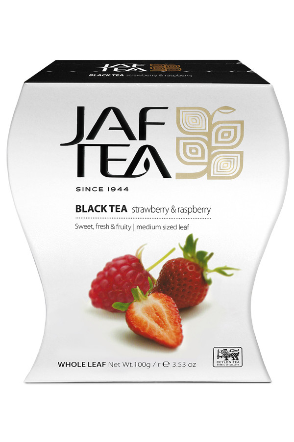 Чай JAF TEA Strawberrry & Raspberry 100 г. черный листовой - фото 1 - id-p222311095