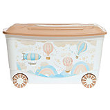 Ящик для игрушек на колесах «Воздушные шары», 58х39х33,5 см, 45л, темно-бежевый, фото 2