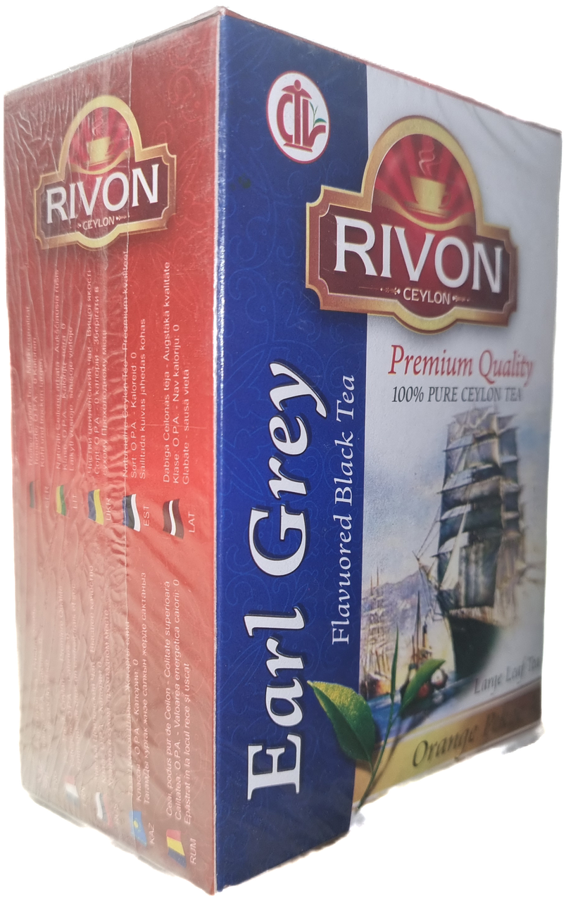Чай Rivon Earl Grey 100г. черный крупнолистовой с ароматом бергамота - фото 1 - id-p222311144