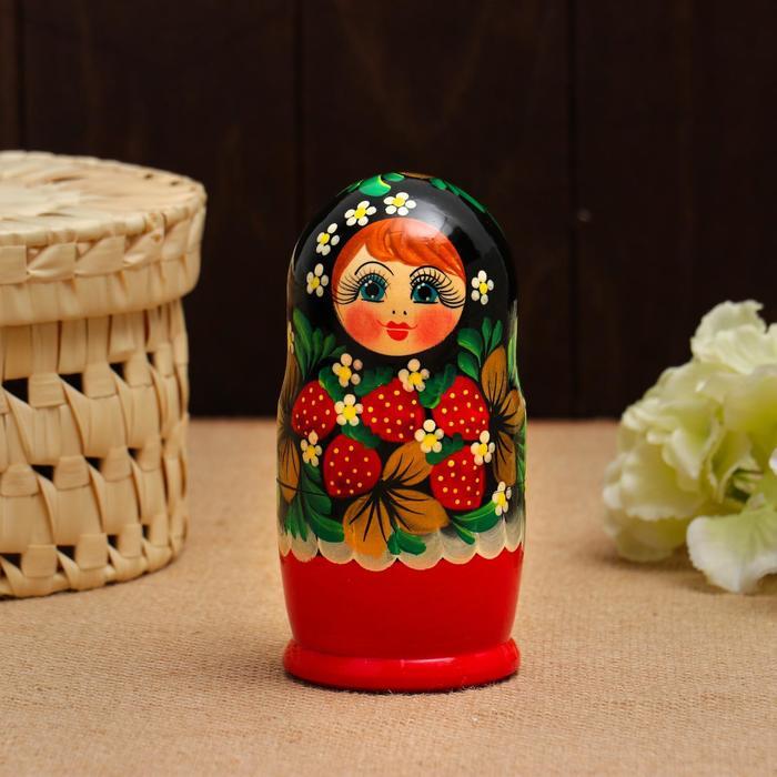 Матрёшка «Земляничка», красное платье, 5 кукольная, 15 см - фото 6 - id-p222311964