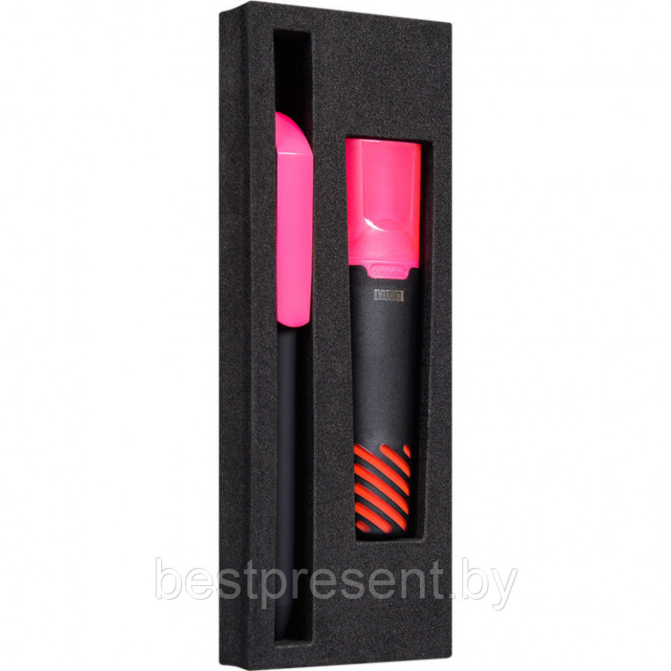 Набор "Flow Pure GOM KF+Liqeo Highlighte" черный/розовый: ручка шариковая автоматическая и маркер - фото 1 - id-p222312671