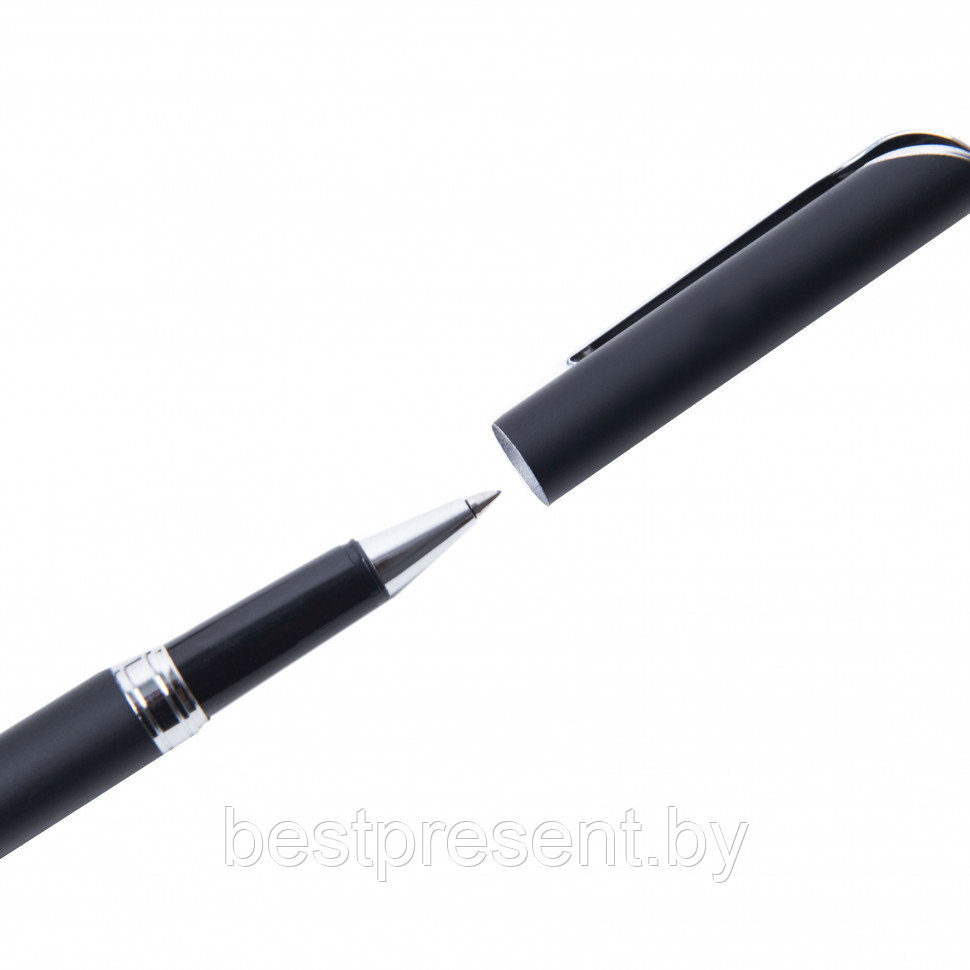 Набор "Shadow" черный/серебристый: ручка шариковая автоматическая и роллер - фото 4 - id-p222312672