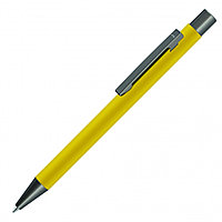 Ручка шариковая автоматическая "Straight Gum" софт-тач, желтый/антрацит