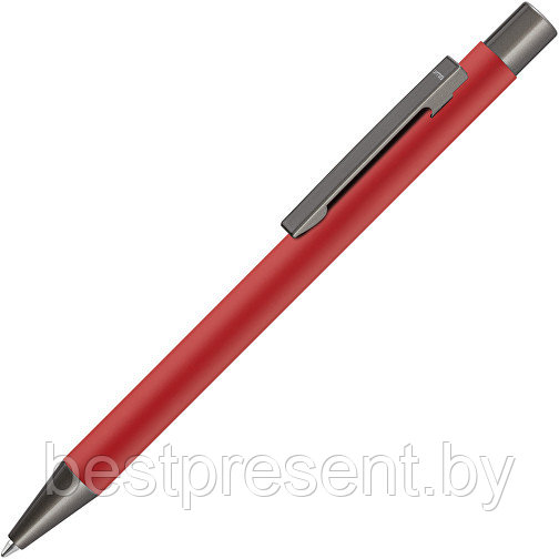 Ручка шариковая автоматическая "Straight Gum" софт-тач, красный/антрацит - фото 1 - id-p222312697
