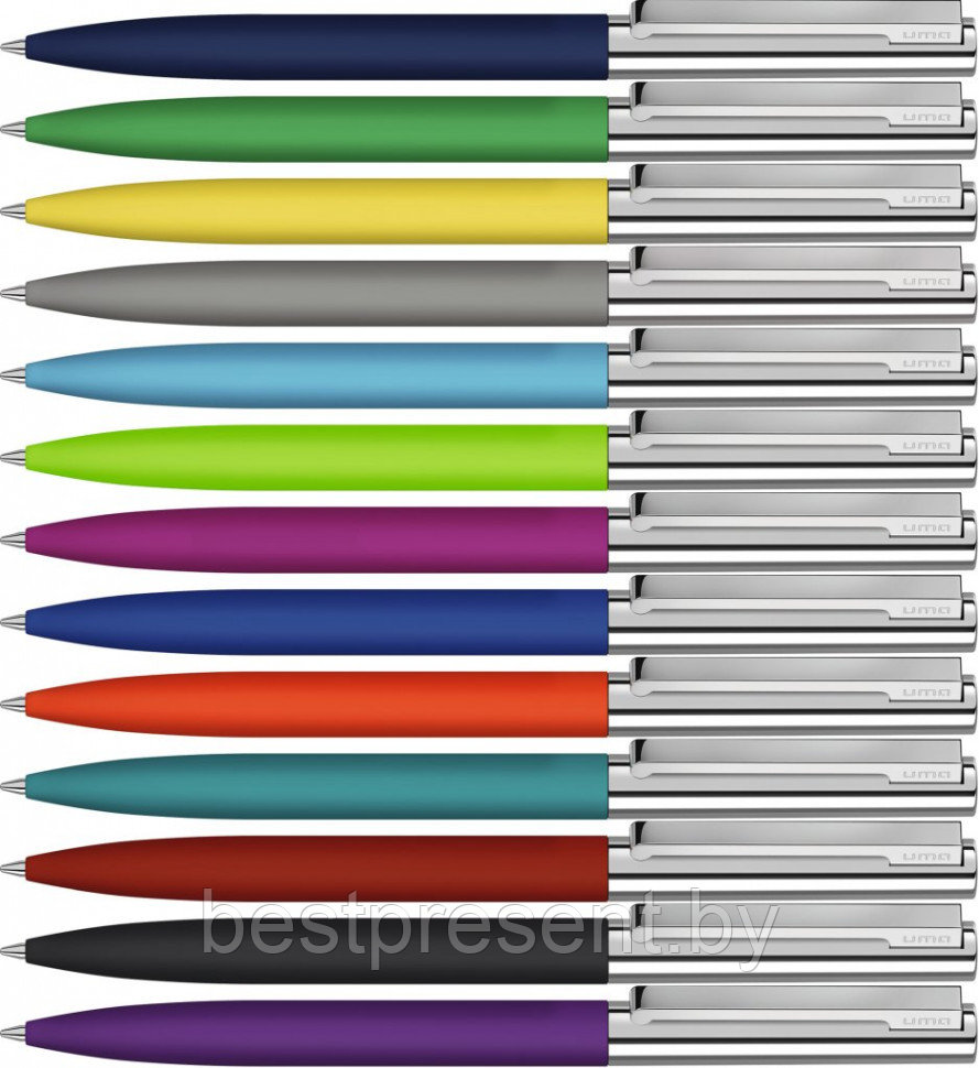 Ручка шариковая автоматическая "Bright Gum" софт-тач, темно-синий/серебристый - фото 2 - id-p222312712