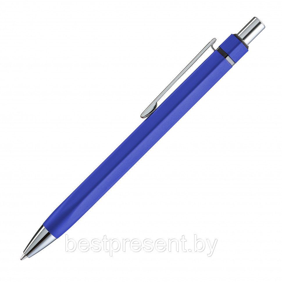 Ручка шариковая автоматическая "Six" синий/серебристый - фото 3 - id-p222312713