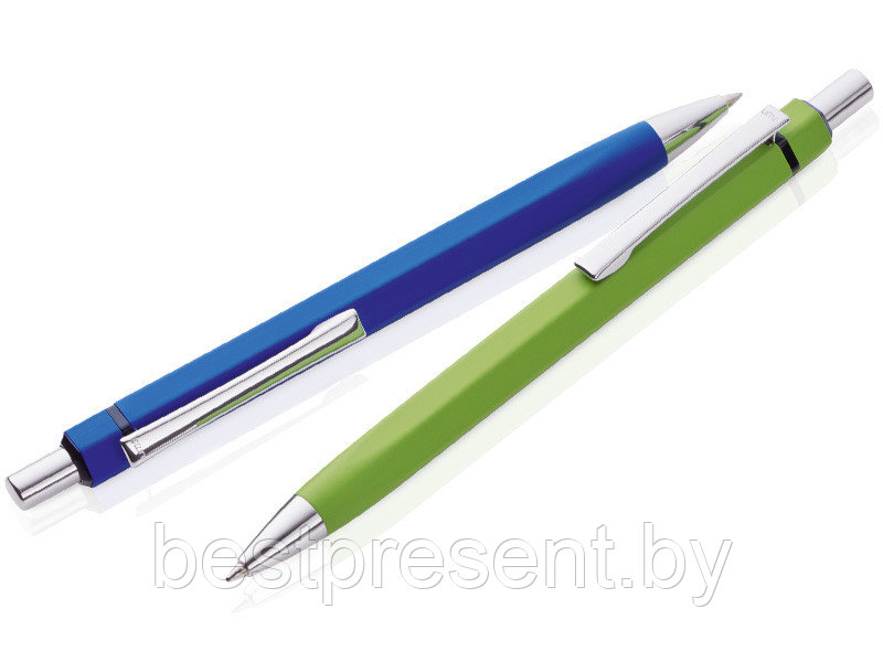 Ручка шариковая автоматическая "Six" синий/серебристый - фото 4 - id-p222312713