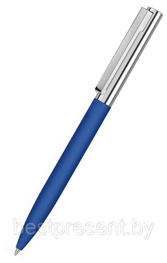 Ручка шариковая автоматическая "Bright Gum" софт-тач, синий/серебристый - фото 3 - id-p222312715