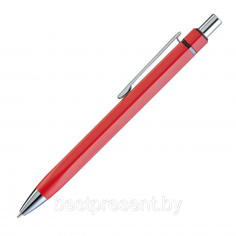 Ручка шариковая автоматическая "Six" красный/серебристый - фото 3 - id-p222312716