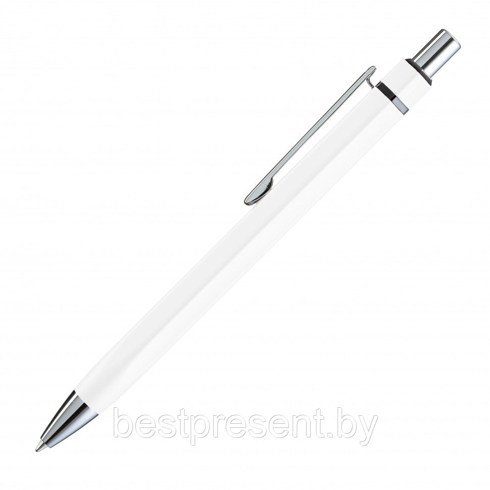 Ручка шариковая автоматическая "Six" белый/серебристый - фото 3 - id-p222312717