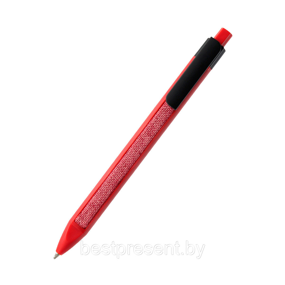 Ручка пластиковая с текстильной вставкой Kan, красный - фото 1 - id-p222313029