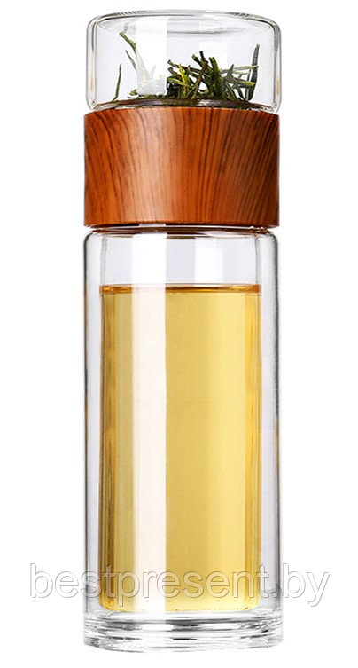 Бутылка Ozo в чехле c инфьюзером, коричневый - фото 1 - id-p222314132