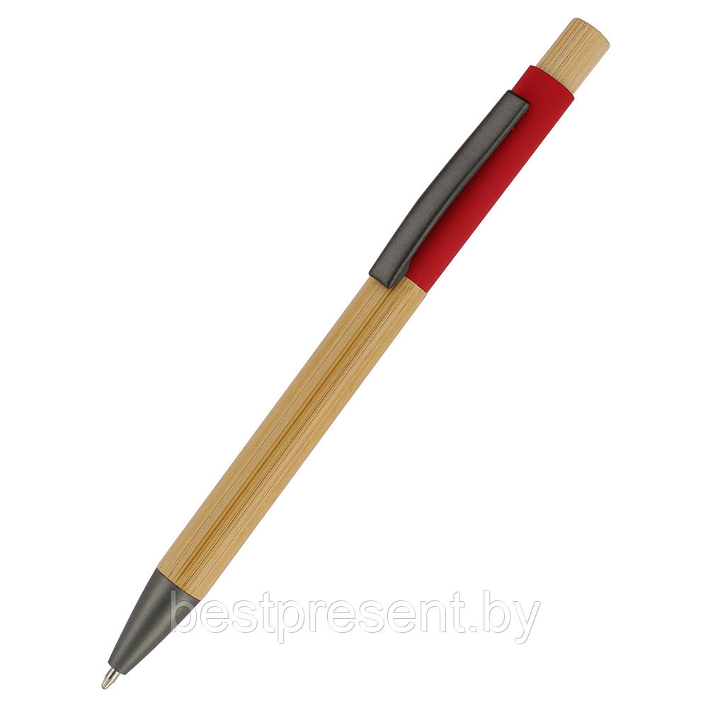 Ручка"Авалон" с корпусом из бамбука, красный - фото 1 - id-p222317281