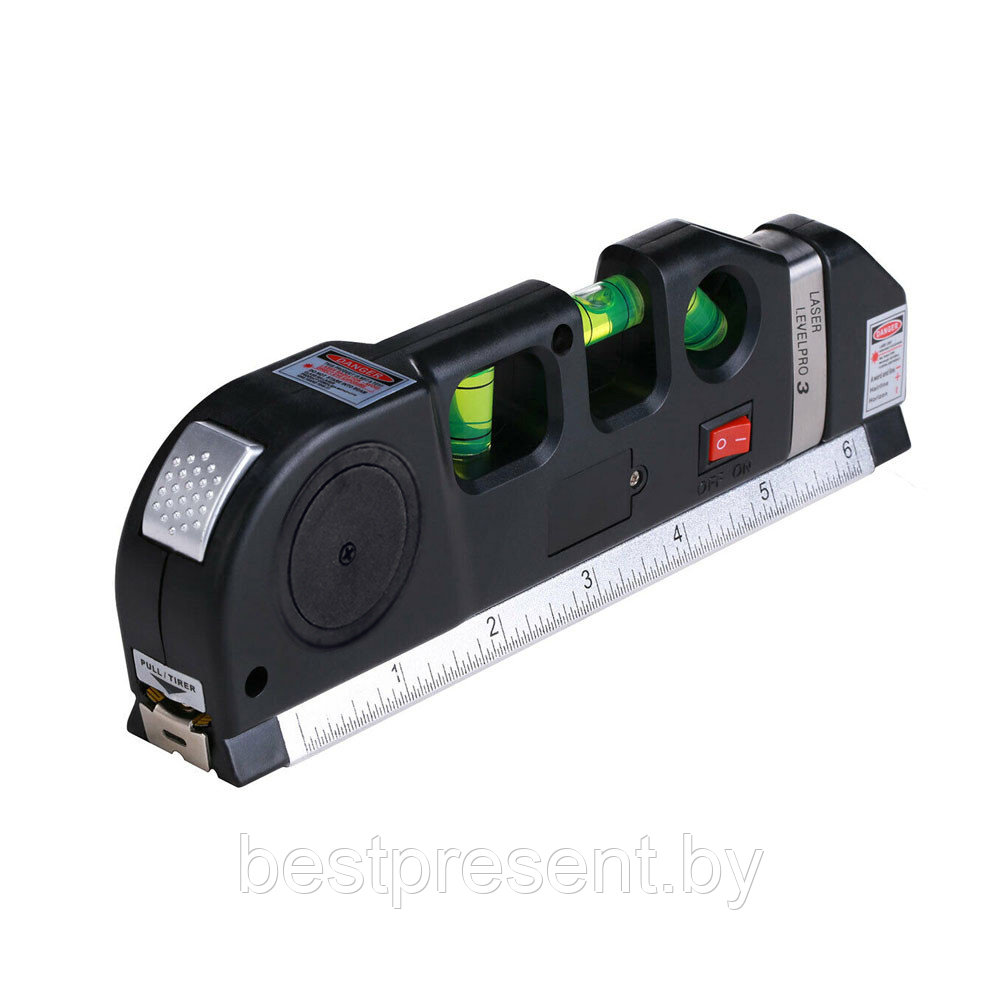 Лазерный уровень Кёльн с рулеткой 2,5 м, черный - фото 1 - id-p222313790