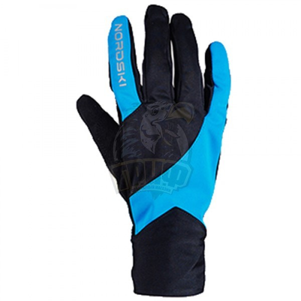 Перчатки лыжные Nordski Pro (черный/голубой) (арт. NSU327170) - фото 1 - id-p222318048