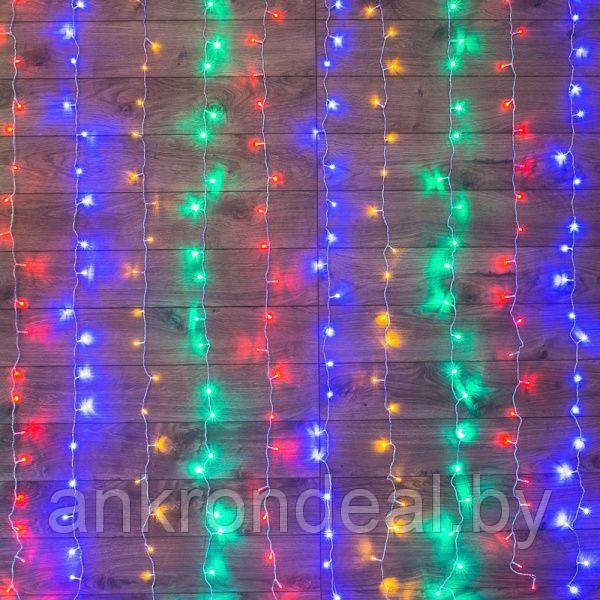 Гирлянда Светодиодный Дождь 2x3 м, свечение с динамикой, прозрачный провод, 230 В, диоды Мультиколор - фото 1 - id-p189671516