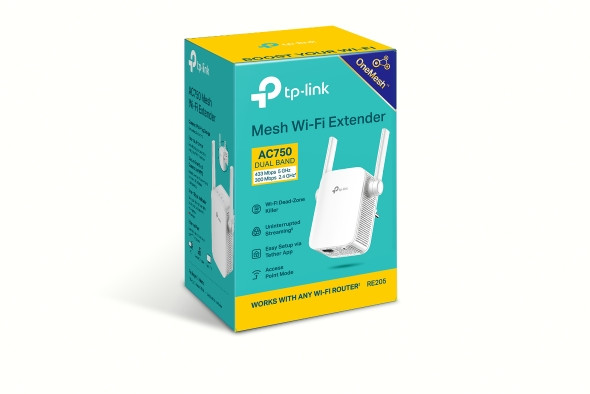 Усилитель Wi-Fi сигнала TP-Link RE205, 2.4 ГГц/5 ГГц, до 433 Мбит/с - фото 3 - id-p222232000