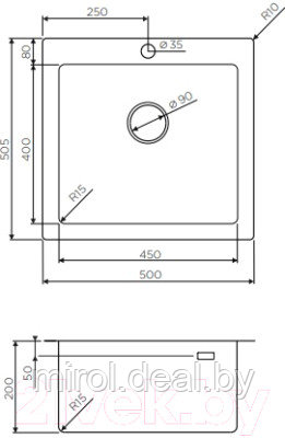 Мойка кухонная Omoikiri Amadare 50-IN - фото 3 - id-p222323283