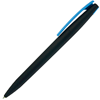 Ручка шариковая, пластик, софт тач, черный/голубой, Z-PEN Color Mix