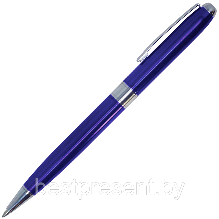 Ручка шариковая, металл Gamma, синий/серебро - фото 1 - id-p222323665