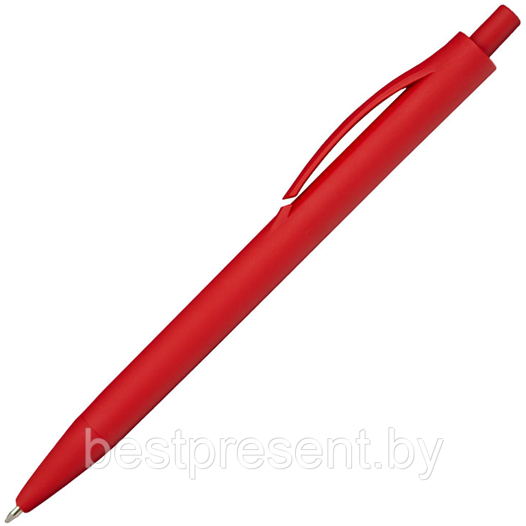 Ручка шариковая Хит, пластиковая, софт-тач, красная - фото 1 - id-p222323682