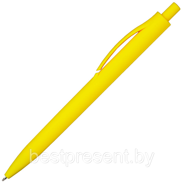 Ручка шариковая Хит, пластиковая, софт-тач, желтая - фото 1 - id-p222323685