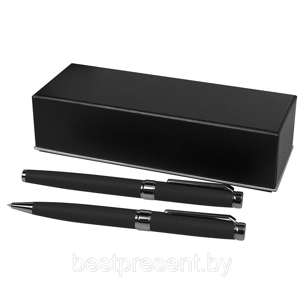 Набор ручек Diplomat Solution, черный (ручка шариковая, роллер) в подарочной коробке Emotion - фото 1 - id-p222325657