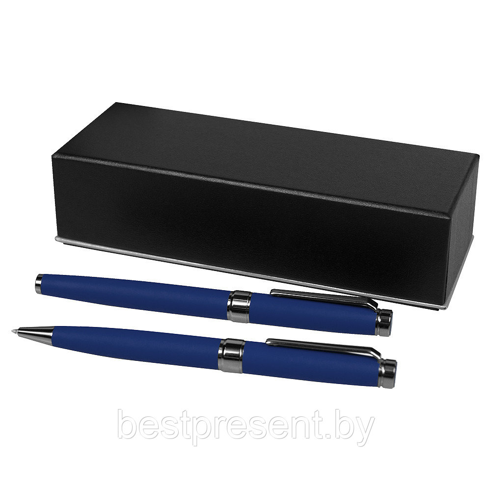 Набор ручек Diplomat Solution, синий(ручка шариковая, роллер) в подарочной коробке Emotion - фото 1 - id-p222325658