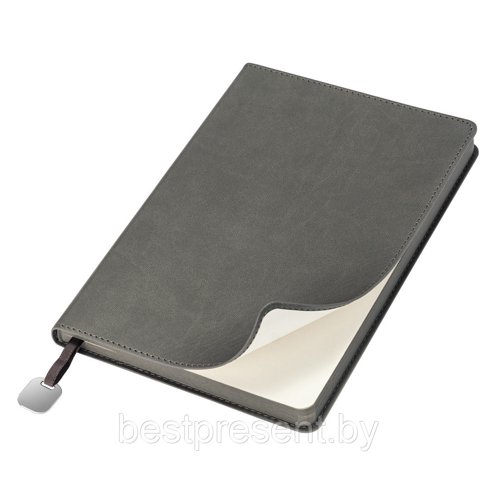 Ежедневник Flexy Latte А5, серый с серым срезом, недатированный, в гибкой обложке - фото 1 - id-p222324665