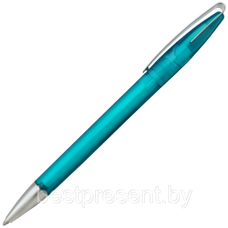 Ручка шариковая, автоматическая, пластик, прозрачный, металл, бирюзовый/серебро, Cobra Ic MMs - фото 1 - id-p222323889