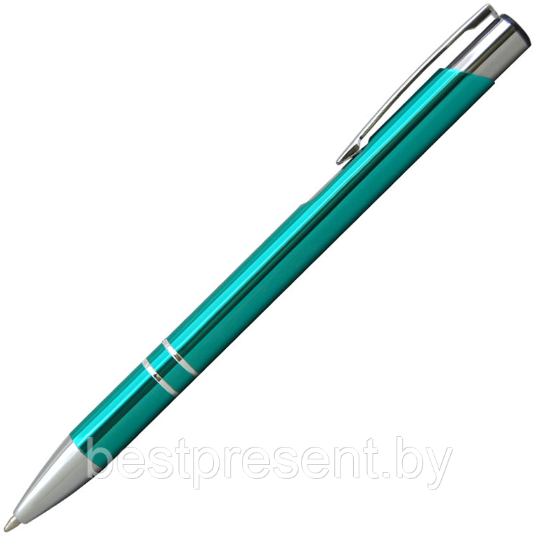 Ручка шариковая, COSMO HEAVY, металл, бирюзовый/серебро - фото 1 - id-p222323931