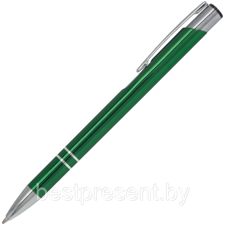 Ручка шариковая, COSMO HEAVY, металл, зеленый/серебро - фото 1 - id-p222323932