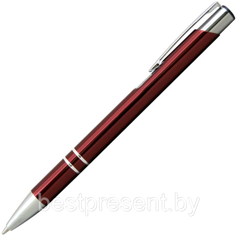 Ручка шариковая, COSMO HEAVY, металл, бордовый/серебро - фото 1 - id-p222323933