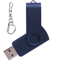 Флеш накопитель USB 2.0 Twister 8GB, пластик Софт Тач/металл, темно-синий/темно-синий