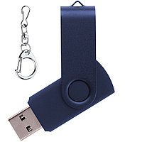 Флеш накопитель USB 2.0 Twister 32GB, пластик Софт Тач/металл, темно-синий/темно-синий