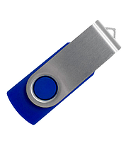 Флеш накопитель USB 2.0 Twister 8GB, пластик Софт Тач/металл, синий/серебристый