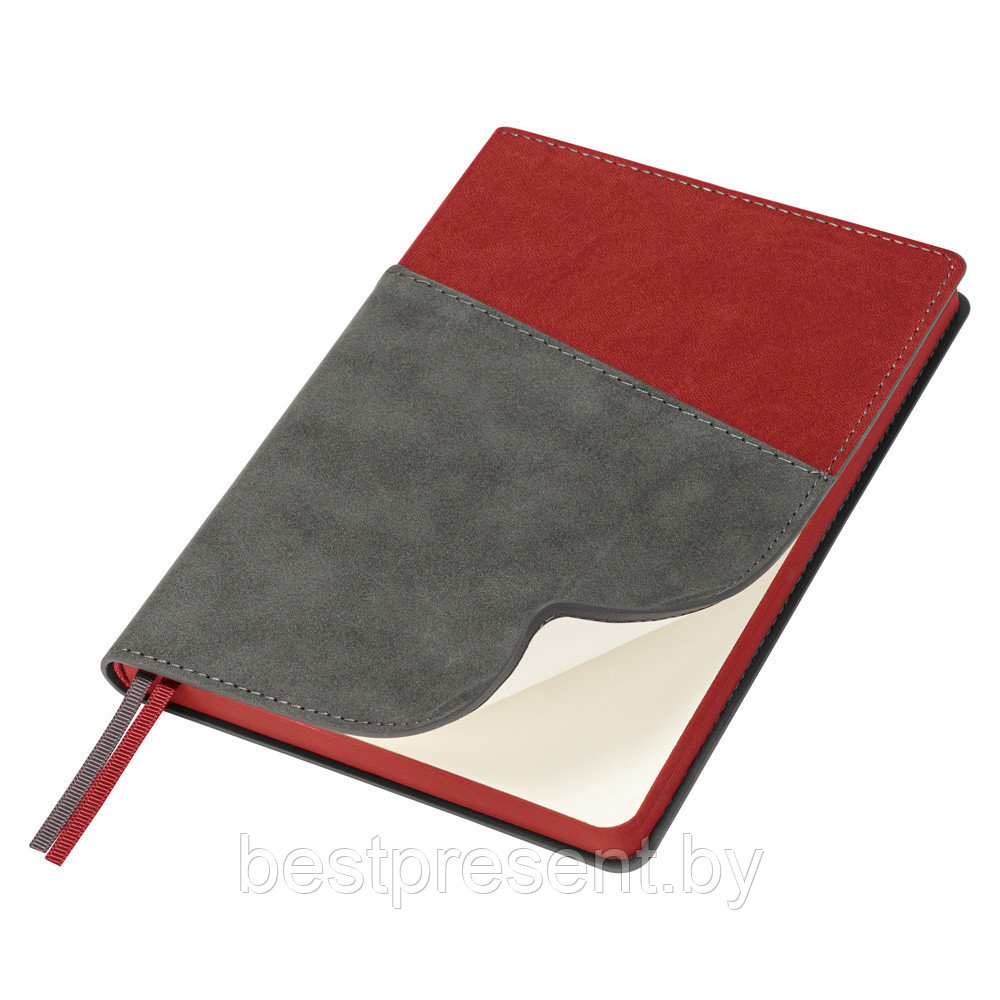 Ежедневник Flexy Smart Porta Nuba Latte A5, серый/красный, недатированный, в гибкой обложке - фото 1 - id-p222324931