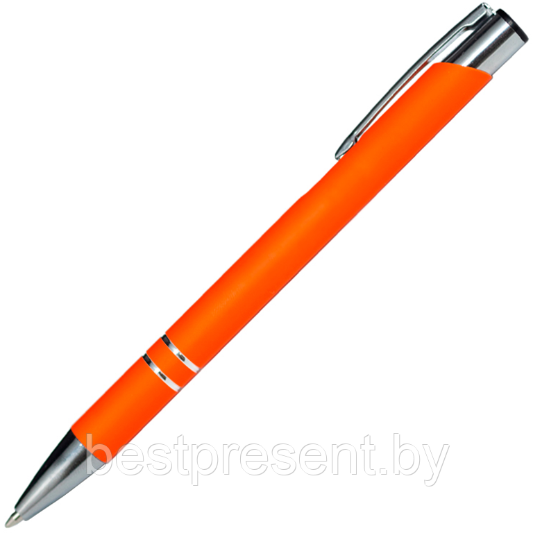 Ручка шариковая, COSMO HEAVY Soft Touch, металл, оранжевый - фото 1 - id-p222324030