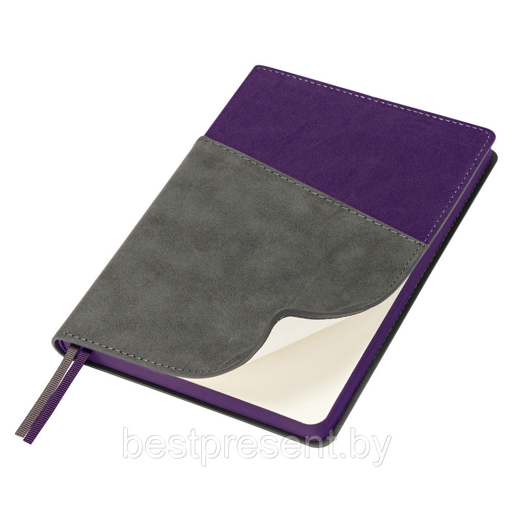 Ежедневник Flexy Smart Porta Nuba Latte A5, серый/фиолетовый, недатированный, в гибкой обложке - фото 1 - id-p222324932