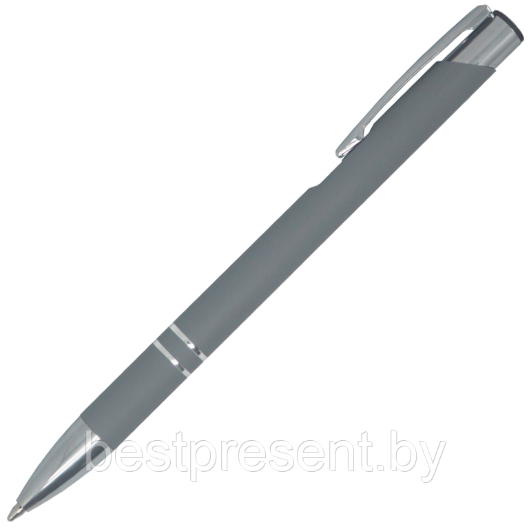 Ручка шариковая, COSMO HEAVY Soft Touch, металл, серый - фото 1 - id-p222324034