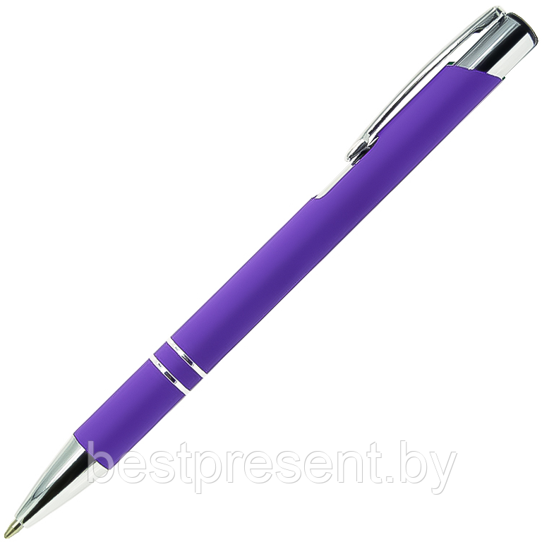 Ручка шариковая, COSMO HEAVY Soft Touch, металл, фиолетовый - фото 1 - id-p222324036