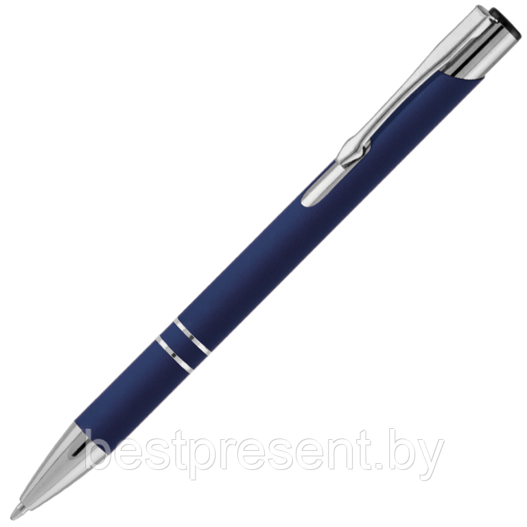 Ручка шариковая, COSMO HEAVY, Софт-Тач металл, синий/серебро - фото 1 - id-p222324038