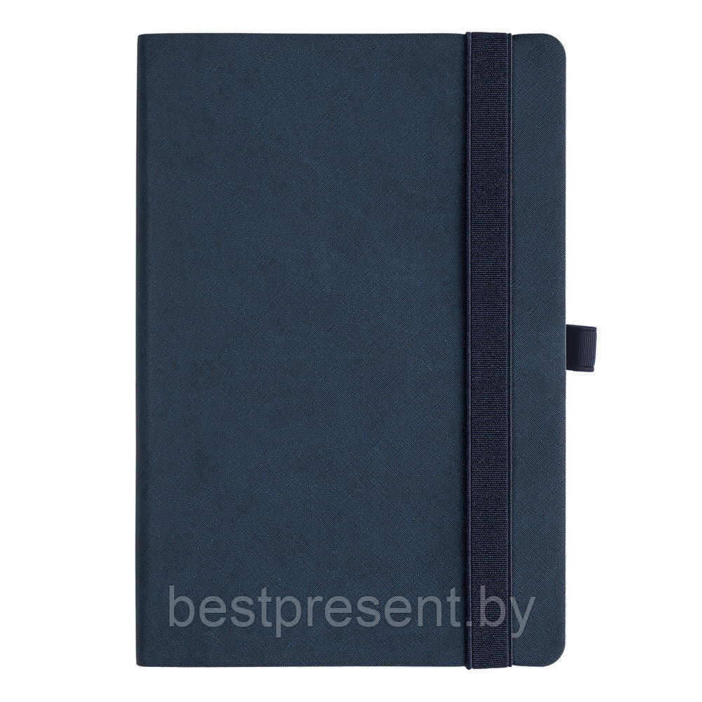 Ежедневник Flexy Line Linen А5, синий, недатированный, в гибкой обложке, с резинкой и петлей для ручки - фото 1 - id-p222324944
