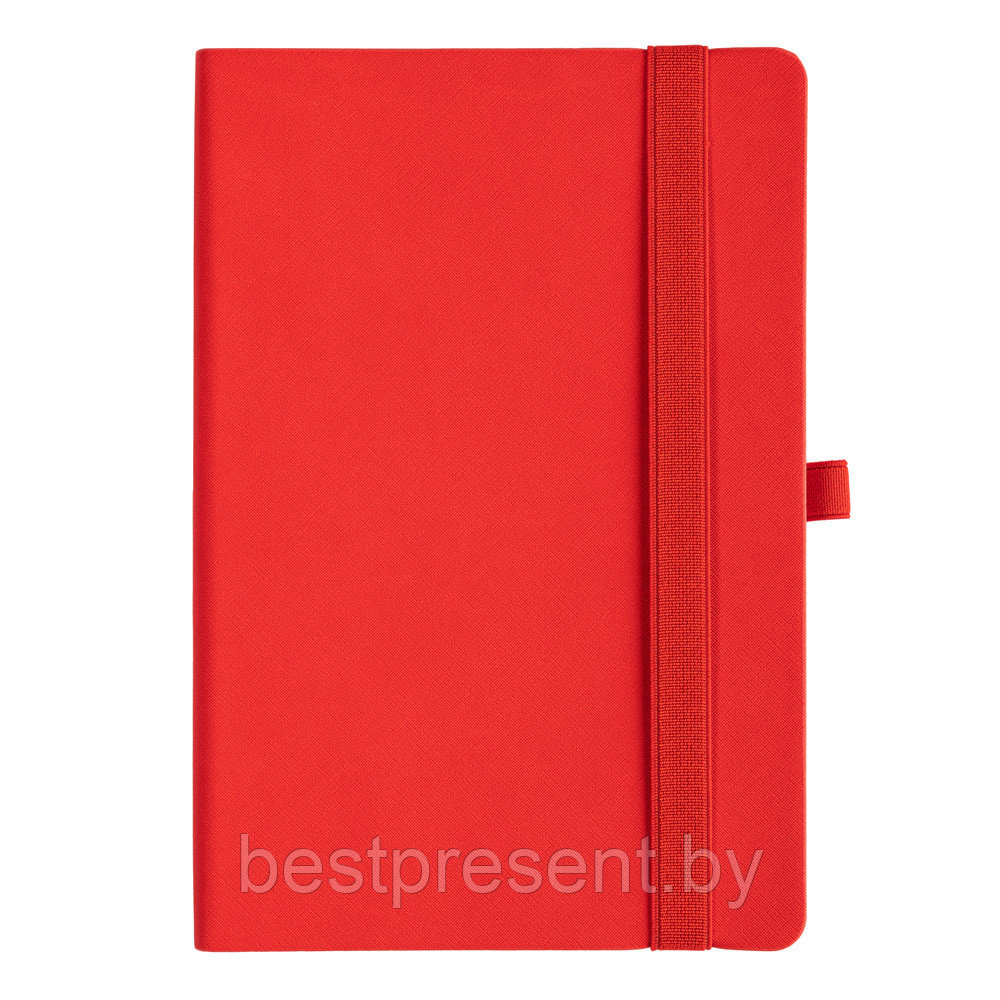 Ежедневник Flexy Line Linen А5, красный/красный, недатированный, в гибкой обложке, с резинкой и петлей для - фото 1 - id-p222324945