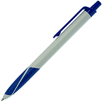 Ручка шариковая, пластик, резина, белый/синий, VIVA