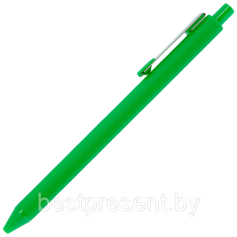 Ручка шариковая, пластик, софт тач, зеленый/серебро, INFINITY - фото 1 - id-p222324047