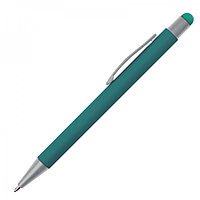 Ручка шариковая металлическая со стилусом SALT LAKE софт тач, металл, бирюзовый