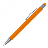 Ручка шариковая металлическая со стилусом SALT LAKE софт тач, металл, оранжевый